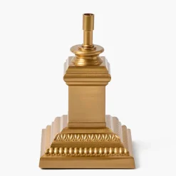 Short Corinthian Square Rechargeable Lamp with Cream Shade (18cm)
