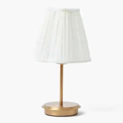 Short Rechargeable Lamp with Cream Shade (18cm)