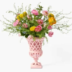 Small Adelaide Pink Lattice Urn Vase
