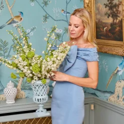 Small Adelaide Soft Blue Lattice Urn Vase