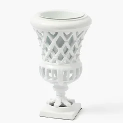 Small Adelaide White Lattice Urn Vase