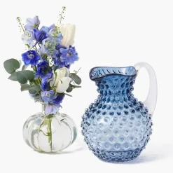 Small Blue Hobnail Jug