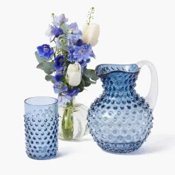 Small Blue Hobnail Jug