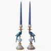 Small Blue Parrot Candle Holder (Pair)