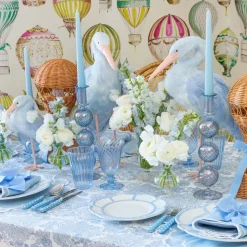 Small Camille Azure Candle Holders (Pair)