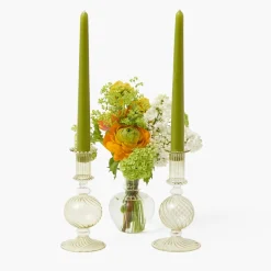 Small Camille Olive Candle Holder (Pair)
