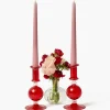 Small Camille Red Candle Holder (Pair)