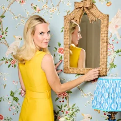 Small Celine Bow Rattan Mirror