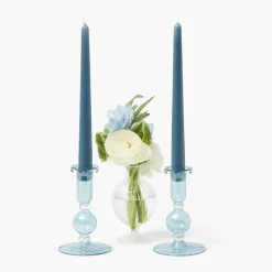 Small Eden Blue Candle Holder (Pair)