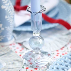 Small Eden Blue Candle Holder (Pair)