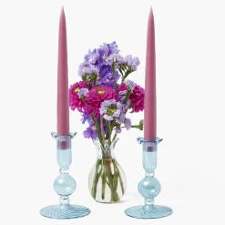 Small Eden Blue Candle Holder (Pair)