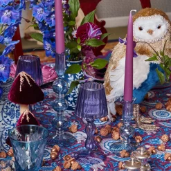 Small Eden Blue Candle Holder (Pair)
