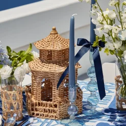 Small Eden Blue Candle Holder (Pair)