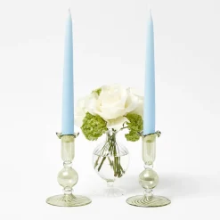 Small Eden Green Candle Holders (Pair)
