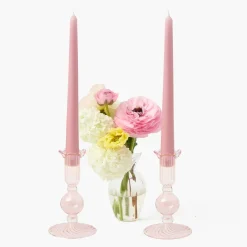 Small Eden Pink Candle Holder (Pair)