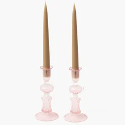Small Gisele Pink Candle Holder (Pair)