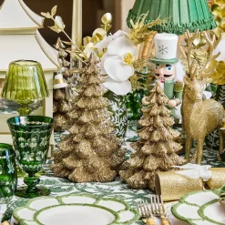 Small Gold Glitter Christmas Tree (Pair)