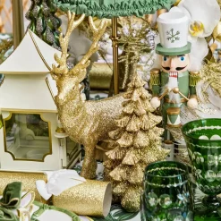 Small Gold Glitter Christmas Tree (Pair)