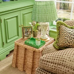 Small Green Lacquer Scalloped Tray