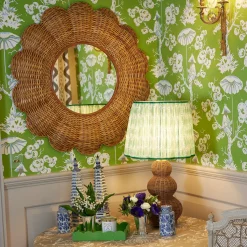 Small Green Lacquer Scalloped Tray