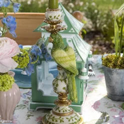 Small Green Parrot Candle Holders (Pair)