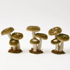 Small Green Velvet Mushrooms (Set of 3)