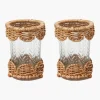Small Helena Rattan Hurricane Lantern (Pair)