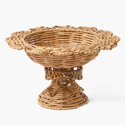Small Luciana Bow Rattan Scalloped Bowl