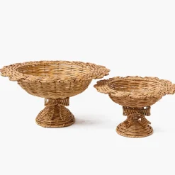 Small Luciana Bow Rattan Scalloped Bowl