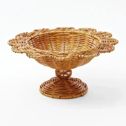Small Luciana Rattan Scalloped Bowl
