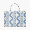 Small Mrs. Alice Tote Bag (Blue Ikat)