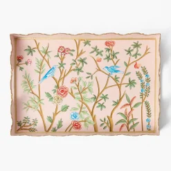 Small Pink Chinosierie Tole Tray