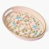 Small Pink Oval Chinosierie Tole Tray