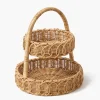 Small Rattan Two Tiered Stand