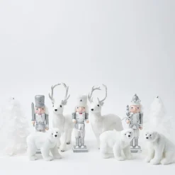 Snow White Glitter Reindeer (Pair)