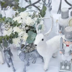 Snow White Glitter Reindeer (Pair)