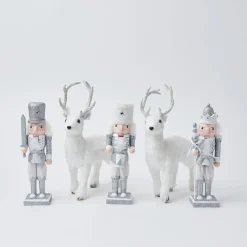 Snow White Glitter Reindeer (Pair)