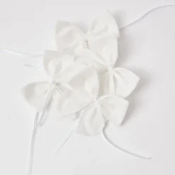 Snow White Velvet Napkin Bows (Set of 4)