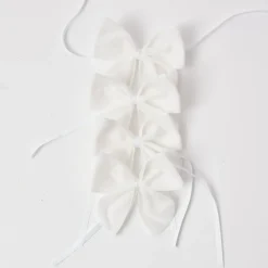 Snow White Velvet Napkin Bows (Set of 4)