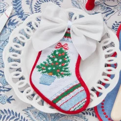 Snow White Velvet Napkin Bows (Set of 4)