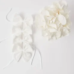 Snow White Velvet Napkin Bows (Set of 4)