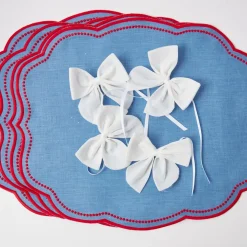 Snow White Velvet Napkin Bows (Set of 4)