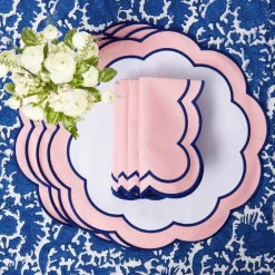 Sofia Pink Appliqué Placemats & Napkins (Set of 4)