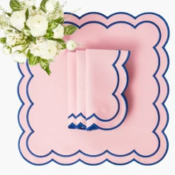 Sofia Pink Appliqué Placemats & Napkins (Set of 4)