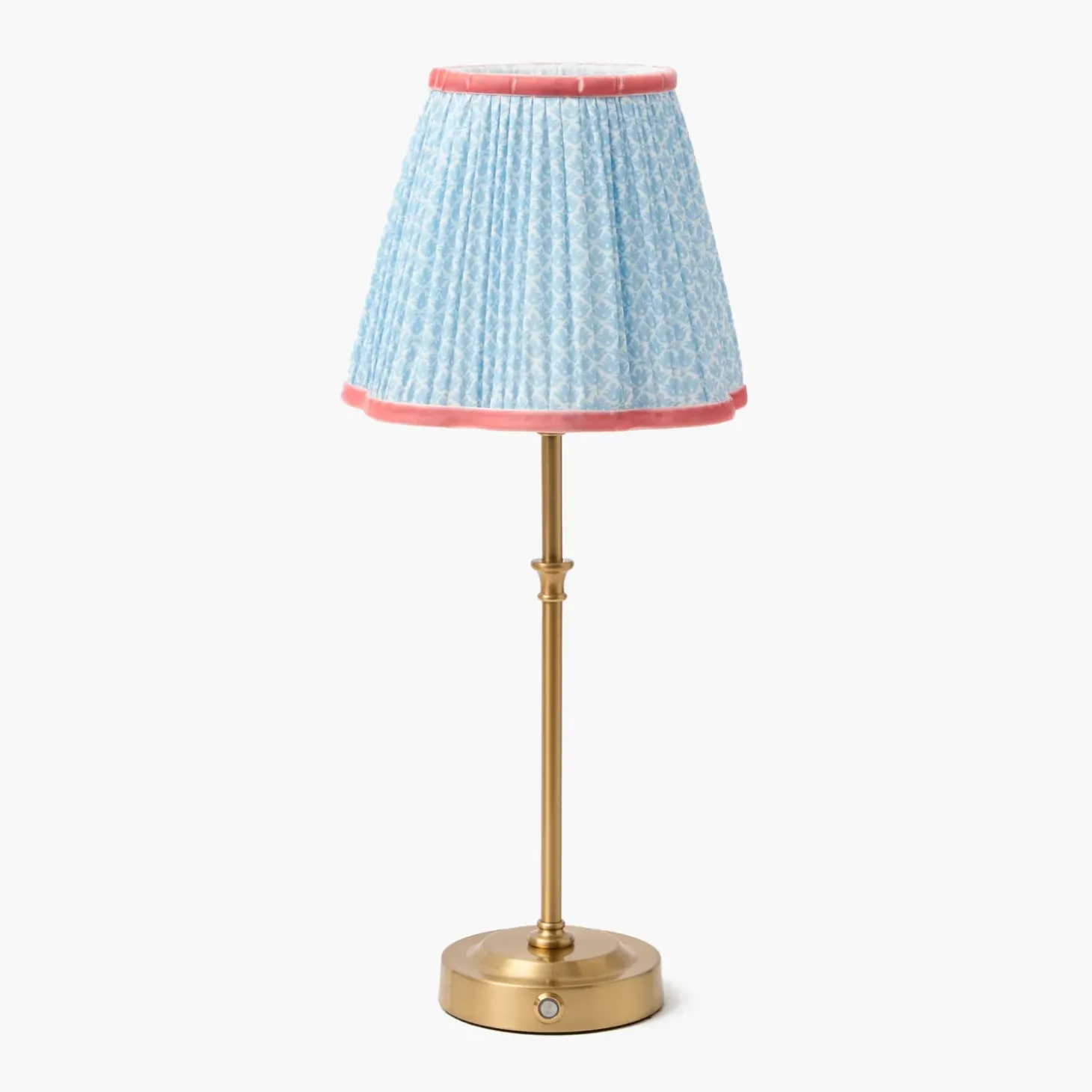 Soft Blue & Coral Lotus Lampshade (18cm)