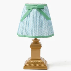 Soft Blue & Green Lotus Bow Lampshade (18cm)