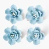 Soft Blue Fiore Napkin Rings (Set of 4)