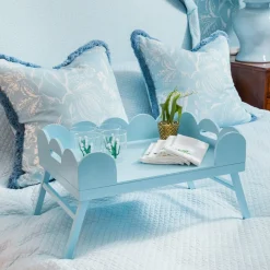 Soft Blue Lacquer Breakfast Tray