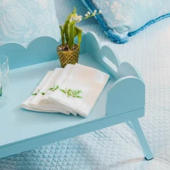 Soft Blue Lacquer Breakfast Tray