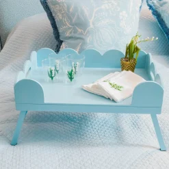 Soft Blue Lacquer Breakfast Tray